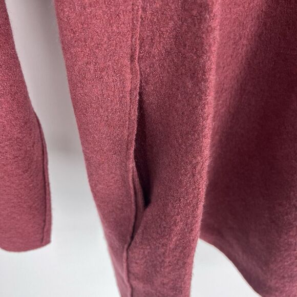 Eileen Fisher Sweater Size XL Womens Maroon Boiled Wool Mock Neck Tunic Top - Picture 12 of 12